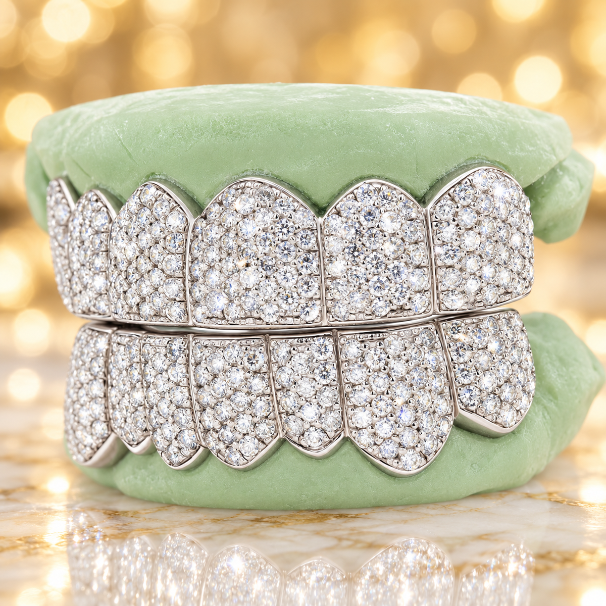 JDWR-S172802 14 Teeth Hand Prong Set Diamond Grill