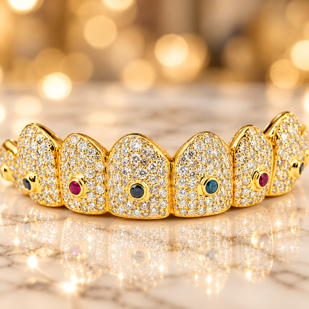 JDWR-G60-2 Ornaments II 8 Top or BottomTeeth Pull out Colorful Grill