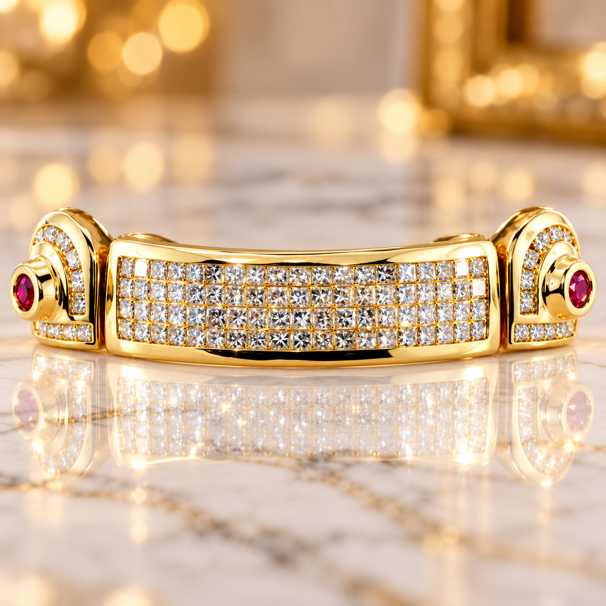 JDWR-TVJ-S111-6 TEETH HORIZONTAL PRINCESS CUT DIAMOND GRILL