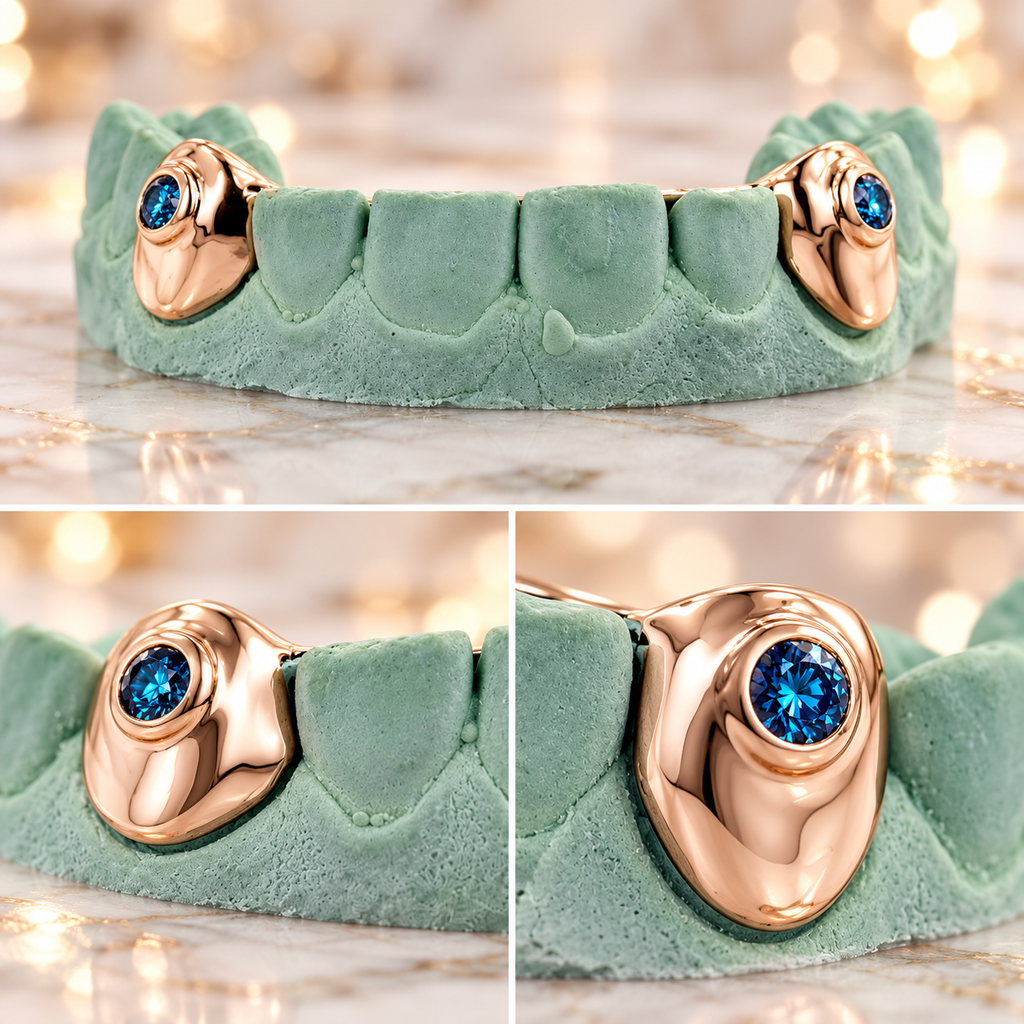 JDWR-S151607-1 SINGLE 18K INDIVIDUAL TOOTH WITH A SINGLE BLUE DIAMOND