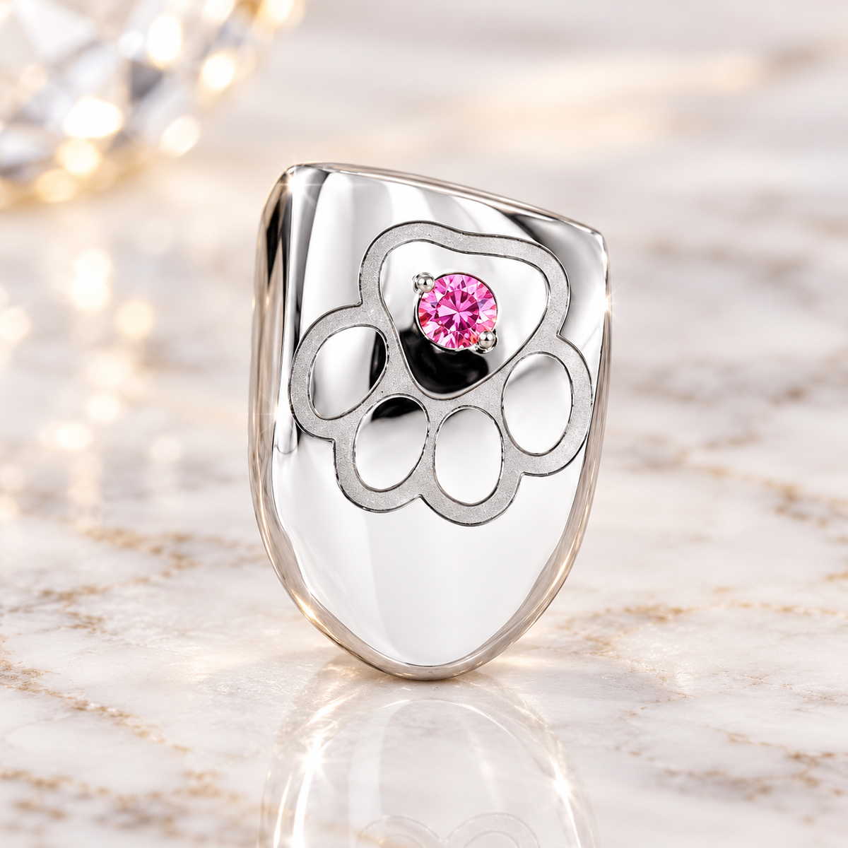 JDWR-S171201-2 18K INDIVIDUAL Tooth with Engraving and a Single Sapphire