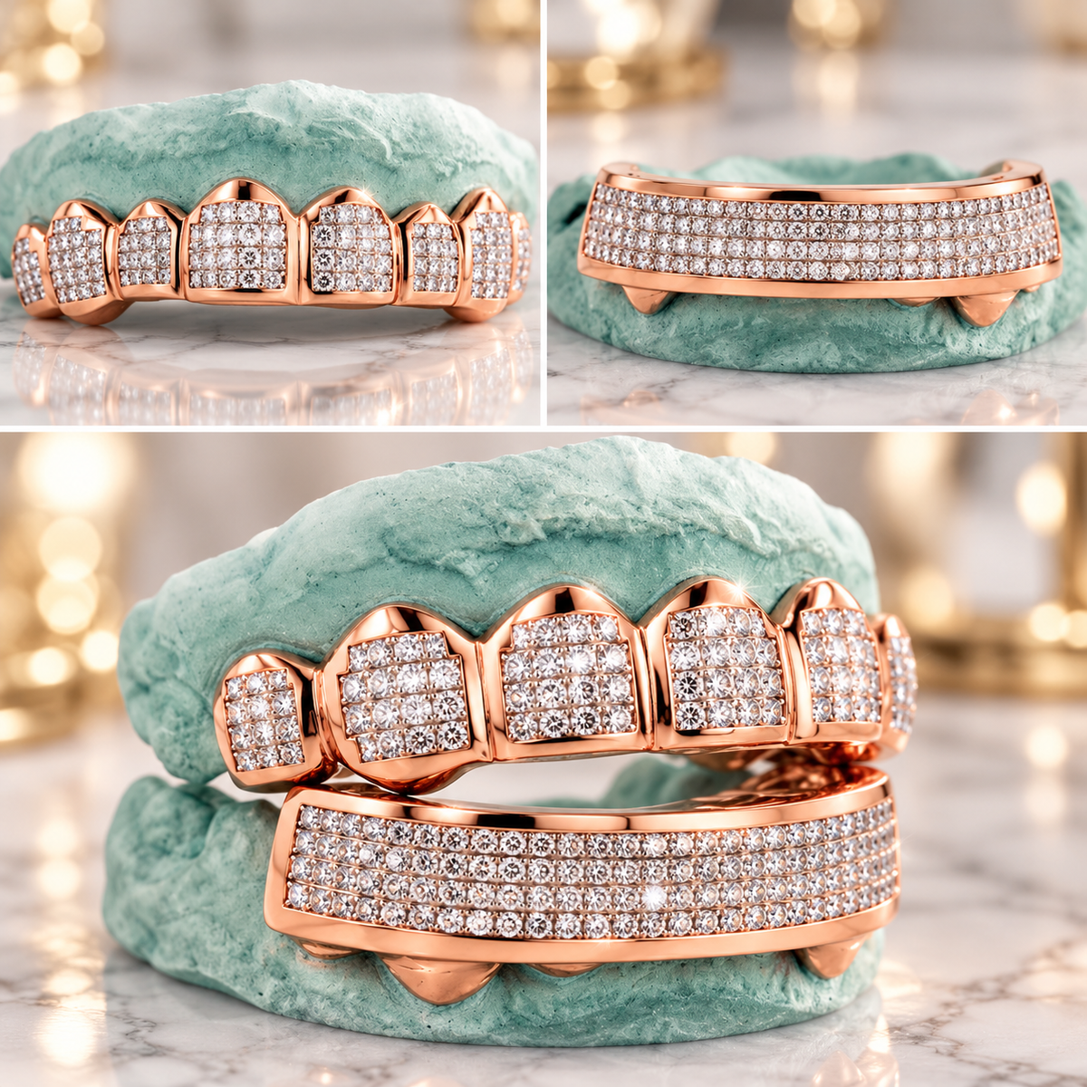 JDWR-G79 TRAVIS SCOTT CUSTOM HANDSET PRINCESS CUT INVISIBLE SET GRILLZ