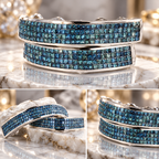 JDWR-65- 8 TOP OR 8 BOTTOM BLUE MAGIC 4 ROW HAND SET DIAMOND GRILL