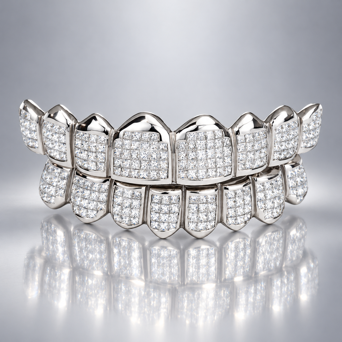 JDWR-058 -  8 TOP OR 8 BOTTOM INVISIBLE SET DIAMOND GRILLZ