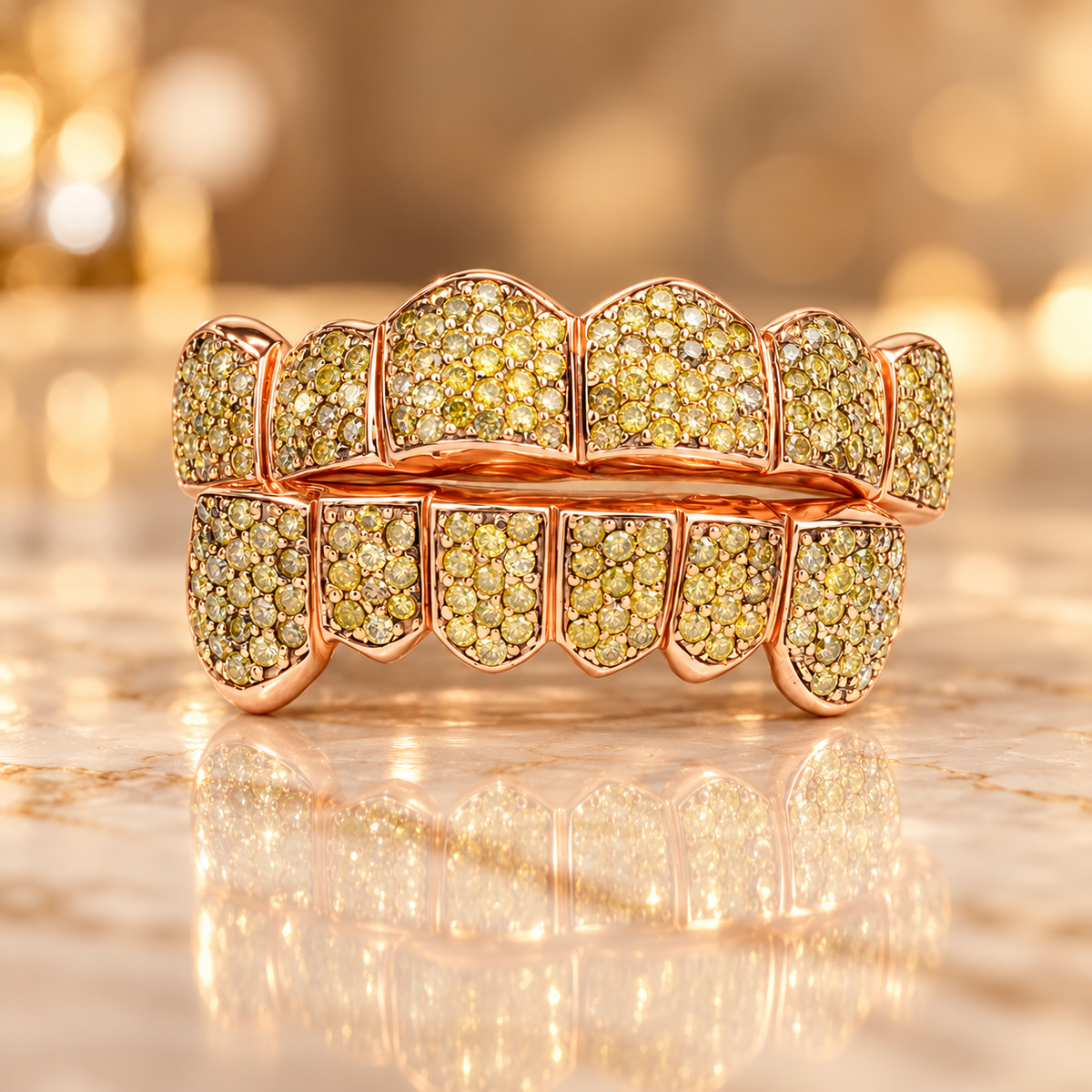 JDWR-047- Yellow Honeycomb Diamond Grillz