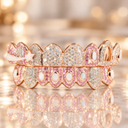 JDWR-OP201-8 Top or 8 Bottom Shooting Star Opal and Honeycomb Grillz