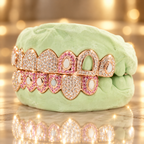 JDWR-OP201-8 Top or 8 Bottom Shooting Star Opal and Honeycomb Grillz
