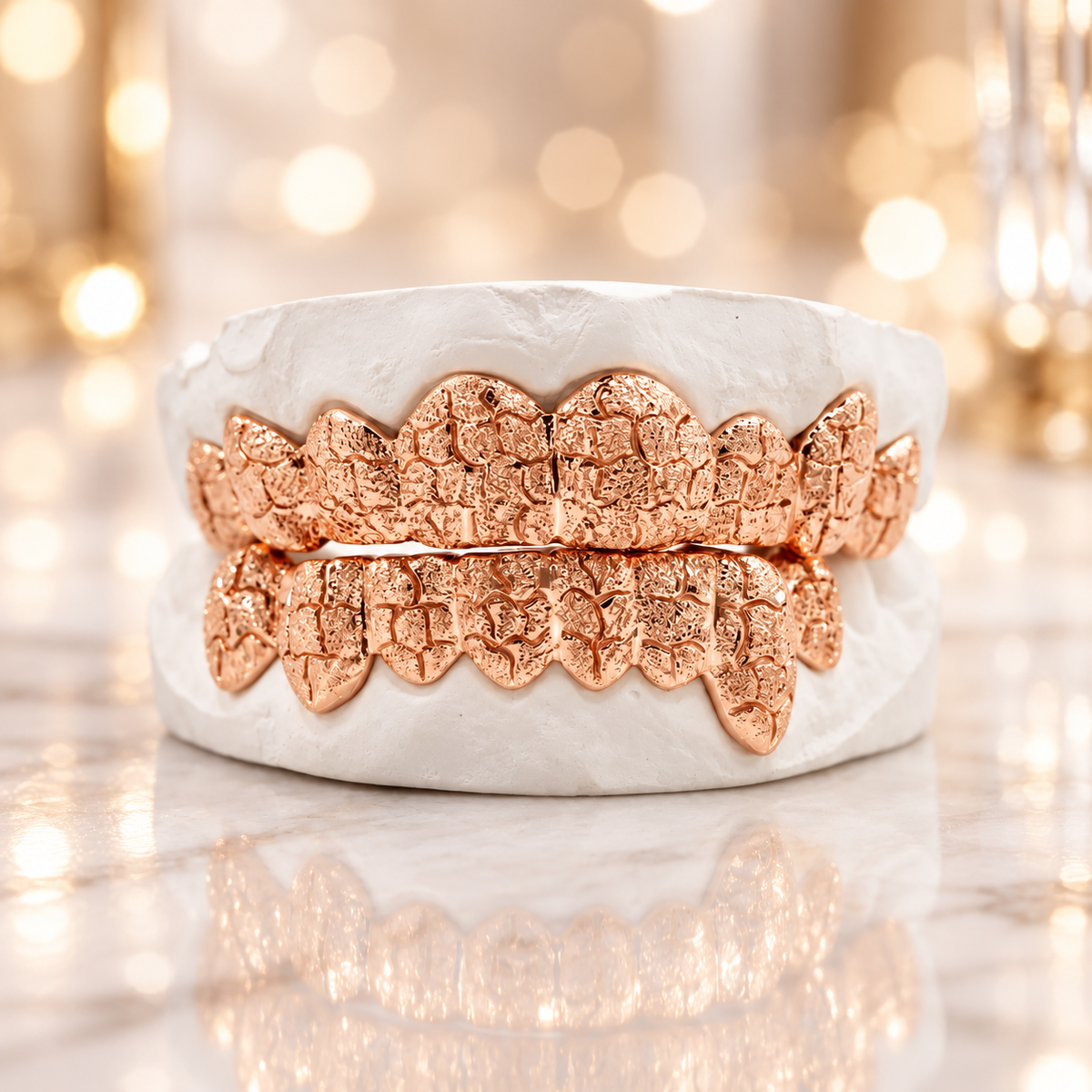 JDWR- 3008- 16 Teeth Diamond Dust With Deep Nugget Cuts Grillz