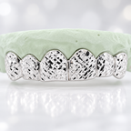 JDWR-6093- 6 TOP OR 6 BOTTOM TEETH HIGH POLISH DIAMOND CUT GRILL