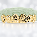 JDWR-6093- 6 TOP OR 6 BOTTOM TEETH HIGH POLISH DIAMOND CUT GRILL