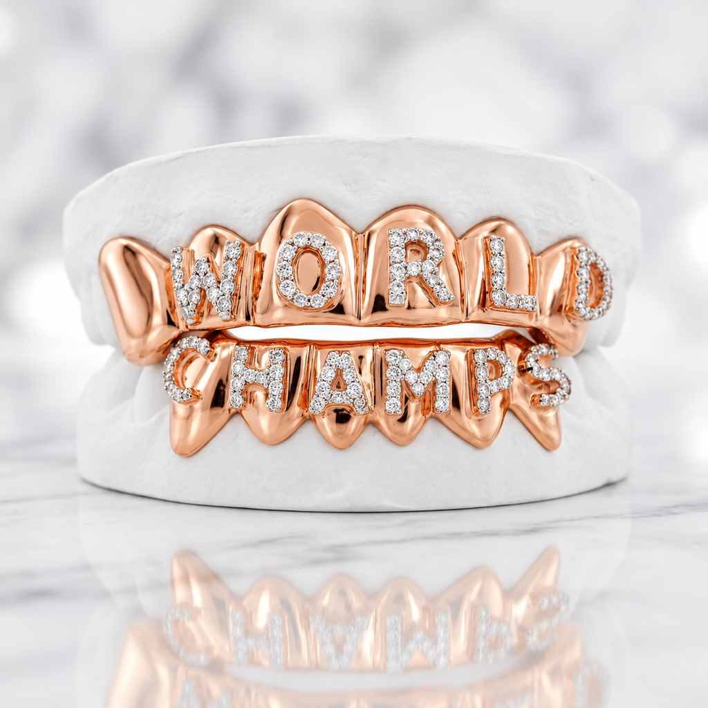 JDWR-048 - TOP 6 BOTTOM 6 TEETH Engraved World Series Grillz