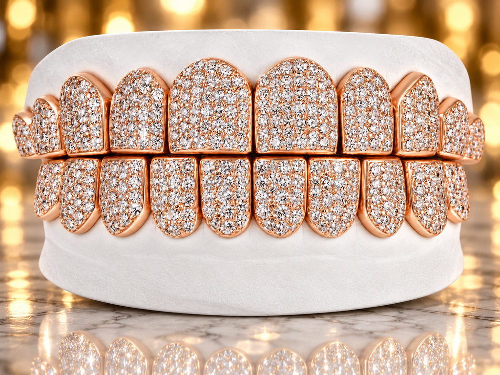 JDWR-G-Yella Beezy's Honeycomb Prong Set Diamond Grill