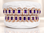 JDWR-G4060-Emerald Diamonds and Emerald Shaped Purple Amethyst
