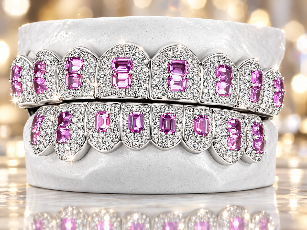 JDWR-G4050-Honeycomb Prong / Pink Emerald cut