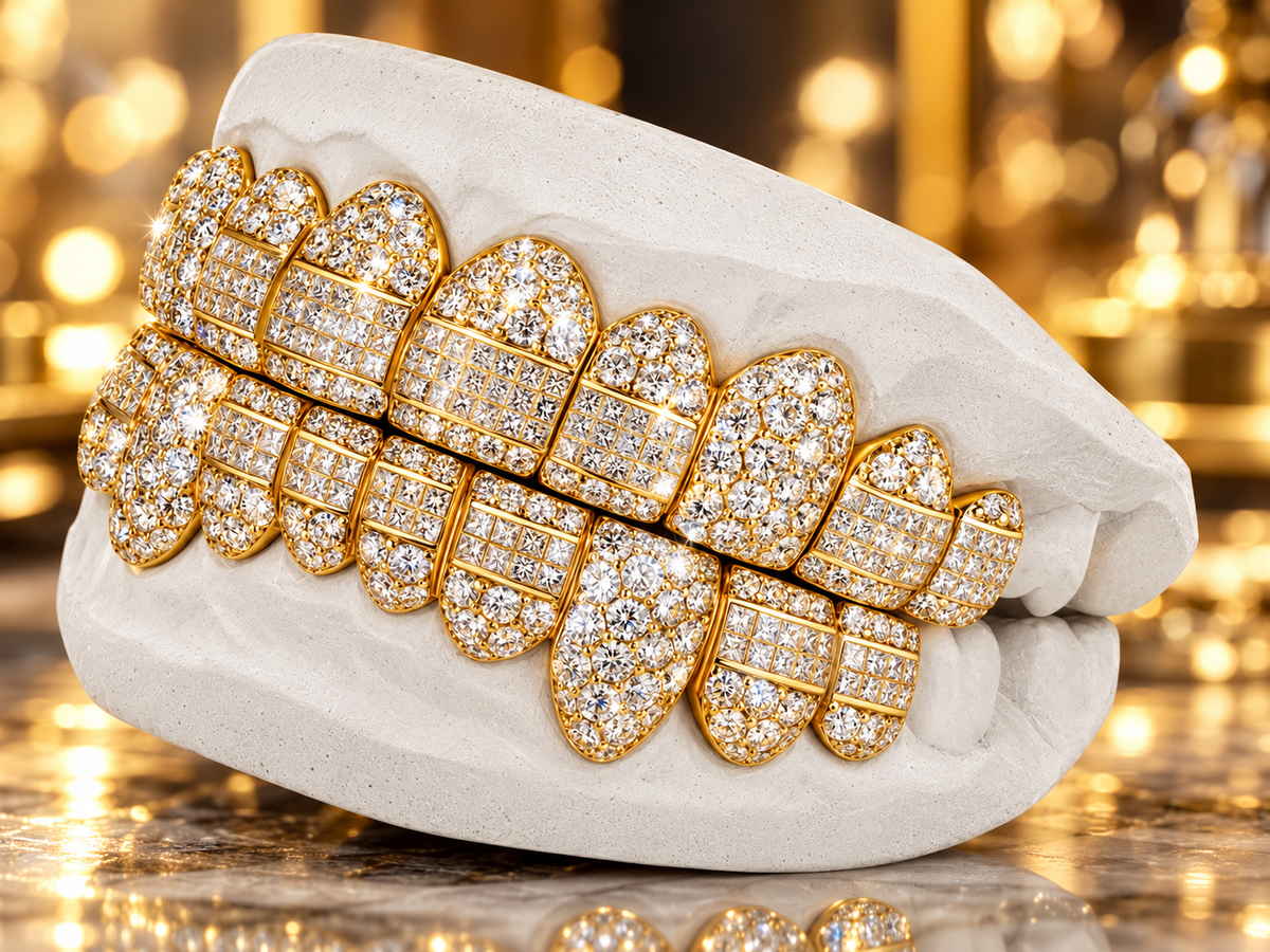 JDWR- GV1030-Honeycomb Prong / INVISBALE Set Diamond Grill