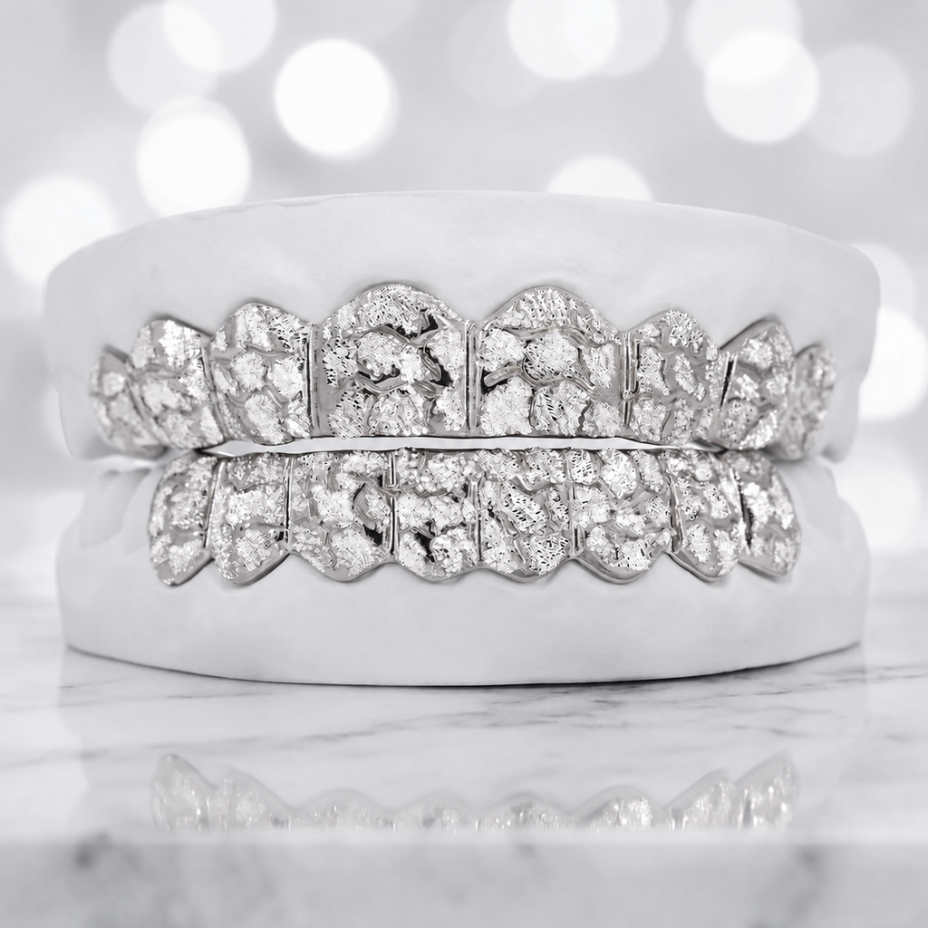 JDWR- 3008A- 16 Teeth Diamond Dust With Deep Nugget Cuts Grillz