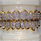 JDWR-2026-12 Flawless "French Cut" Invisible Set Grillz Yellow Gold (Pullout)