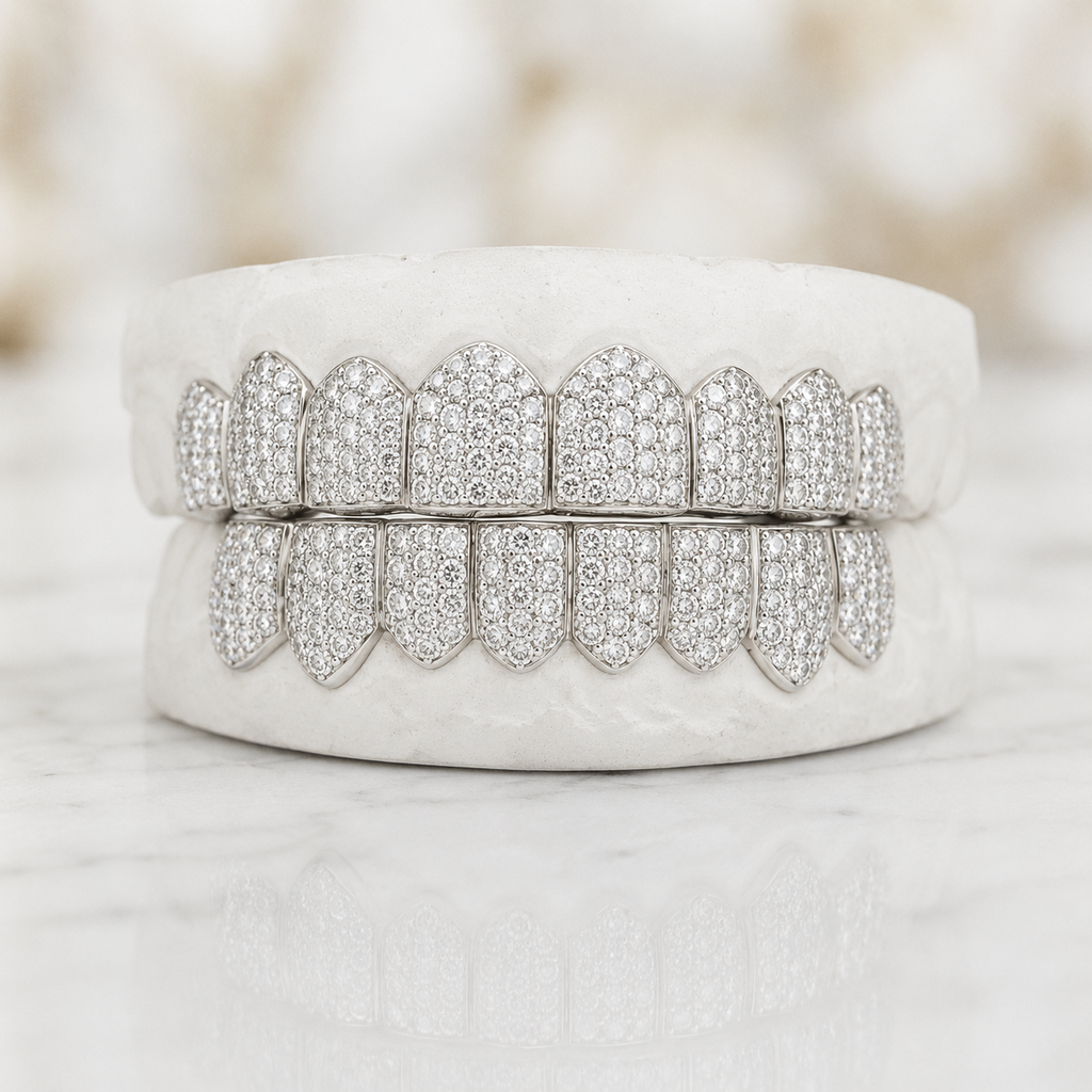 JDWR-043 8 TOP OR 8 BOTTOM SI Honeycomb Diamond Grillz