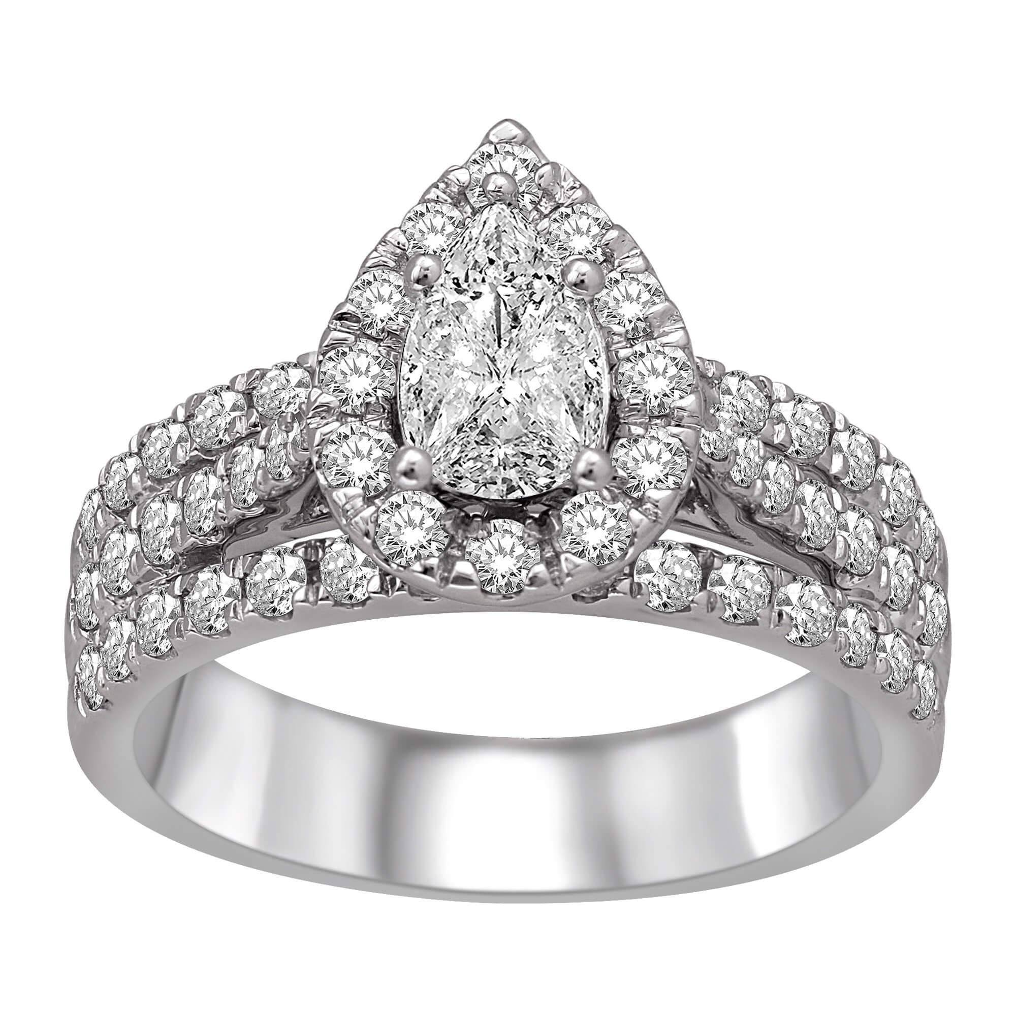 Lovecuts 14K Gold 1 1/2 Ct.Tw. Diamond Custom Engagement Ring - Johnny Dang & Co