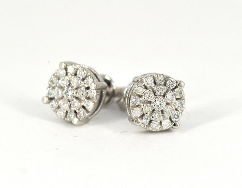 0.50 CTTW Cluster Diamond Custom Earrings - Johnny Dang & Co