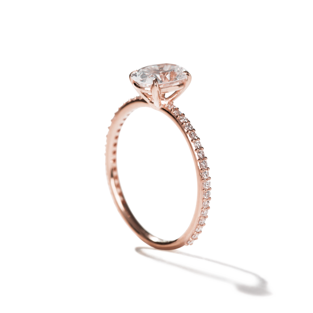 Solitaire Pave Engagement Ring