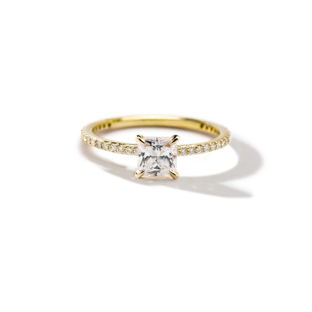 Solitaire Pave Engagement Ring