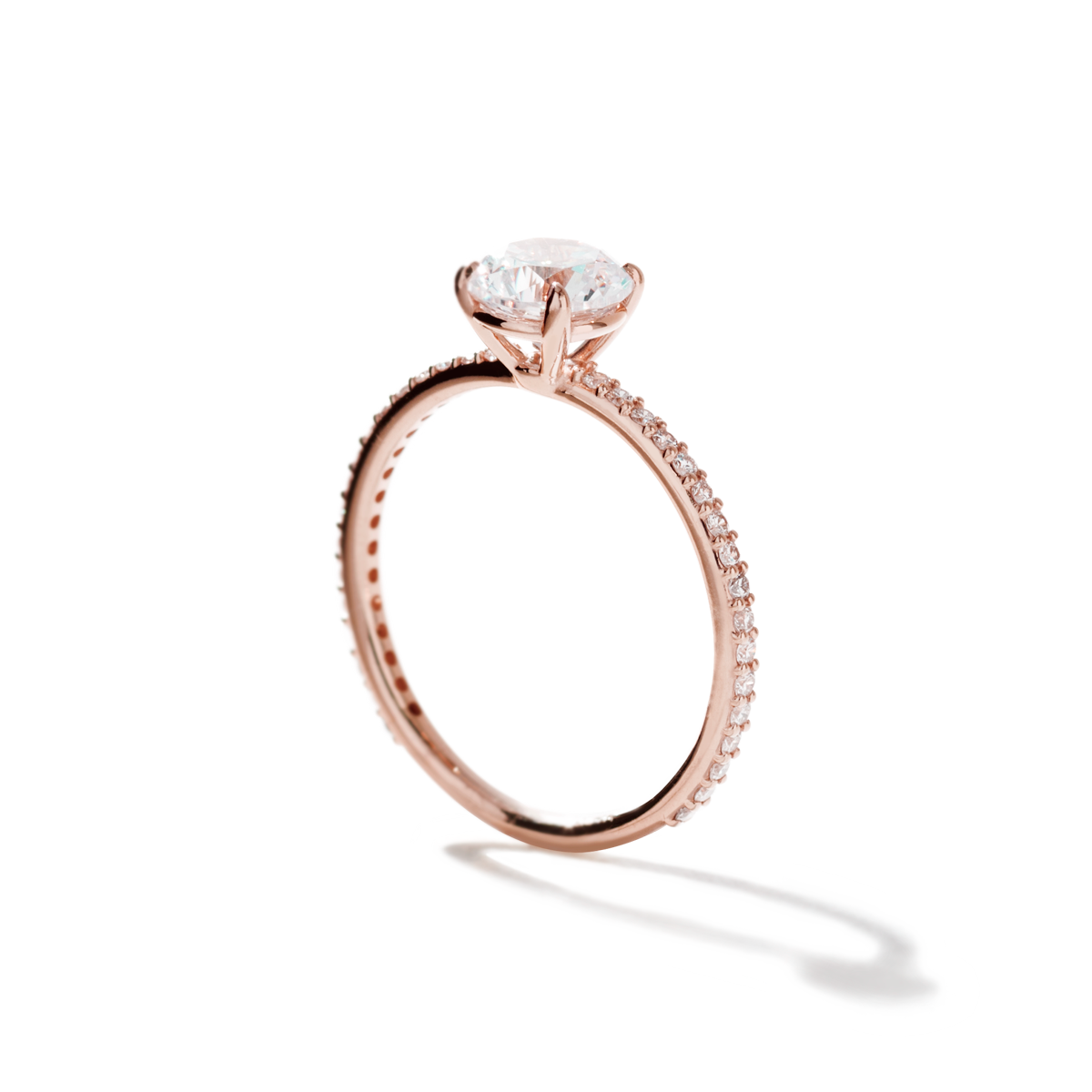 Solitaire Pave Engagement Ring