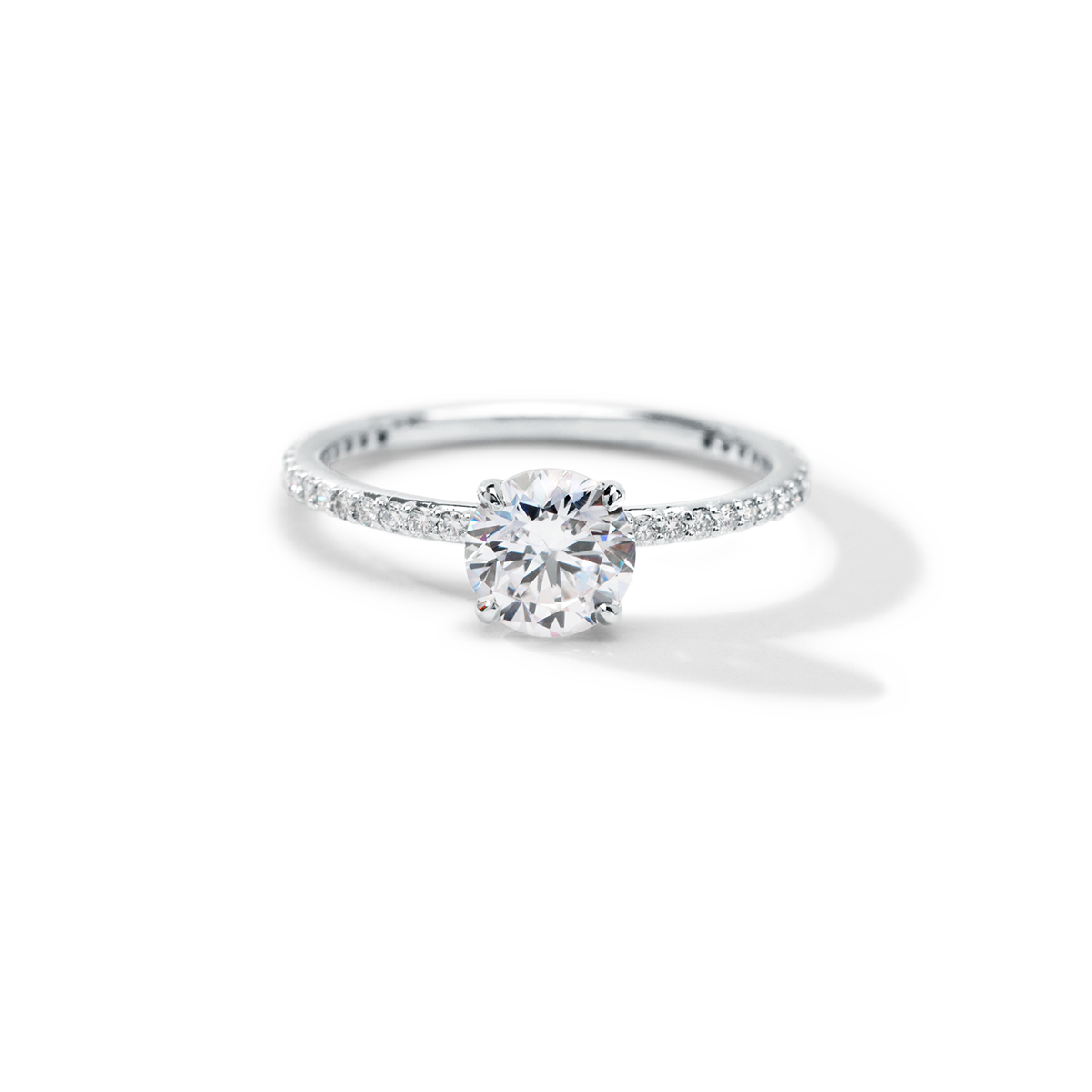 Solitaire Pave Engagement Ring
