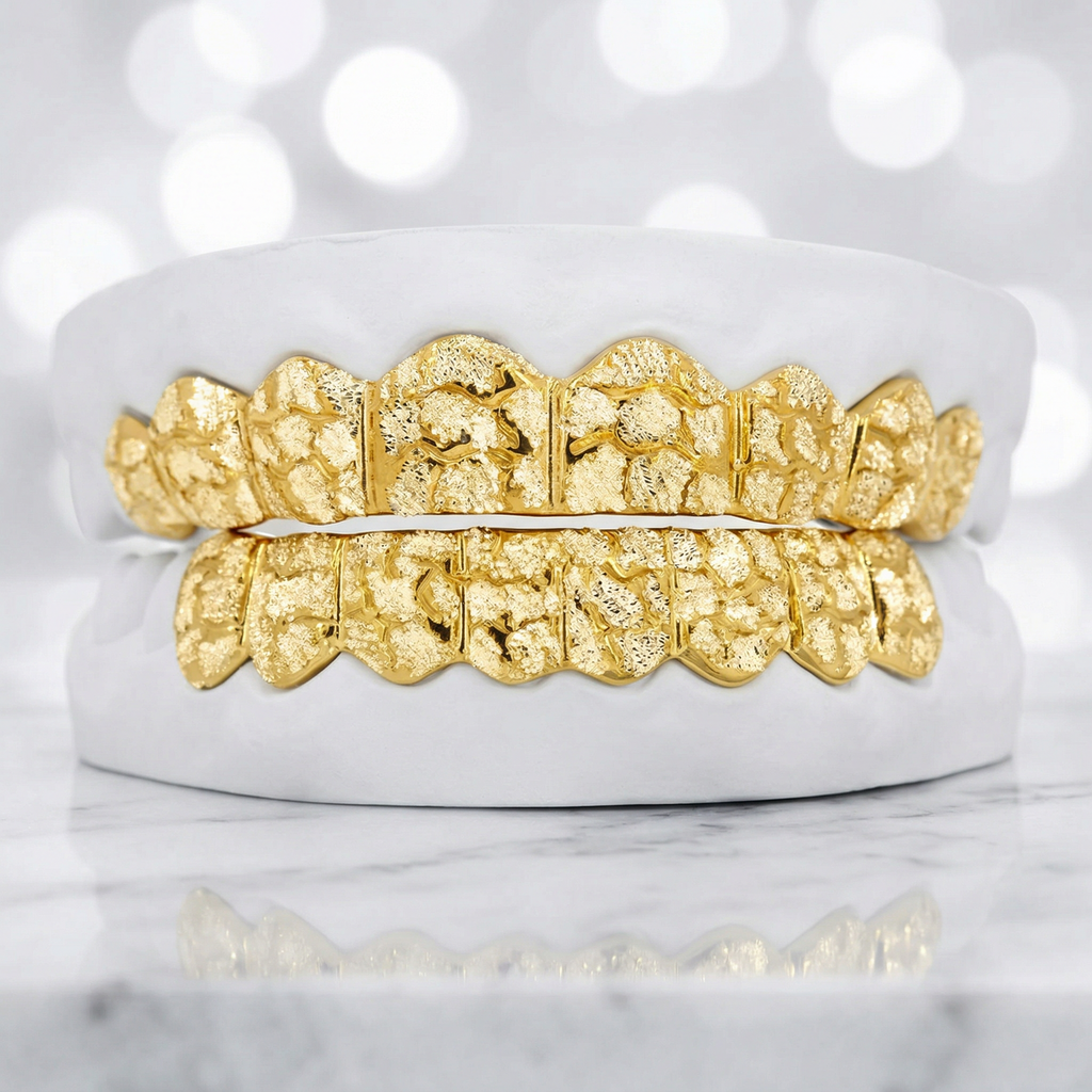 JDWR- 3008A- 16 Teeth Diamond Dust With Deep Nugget Cuts Grillz