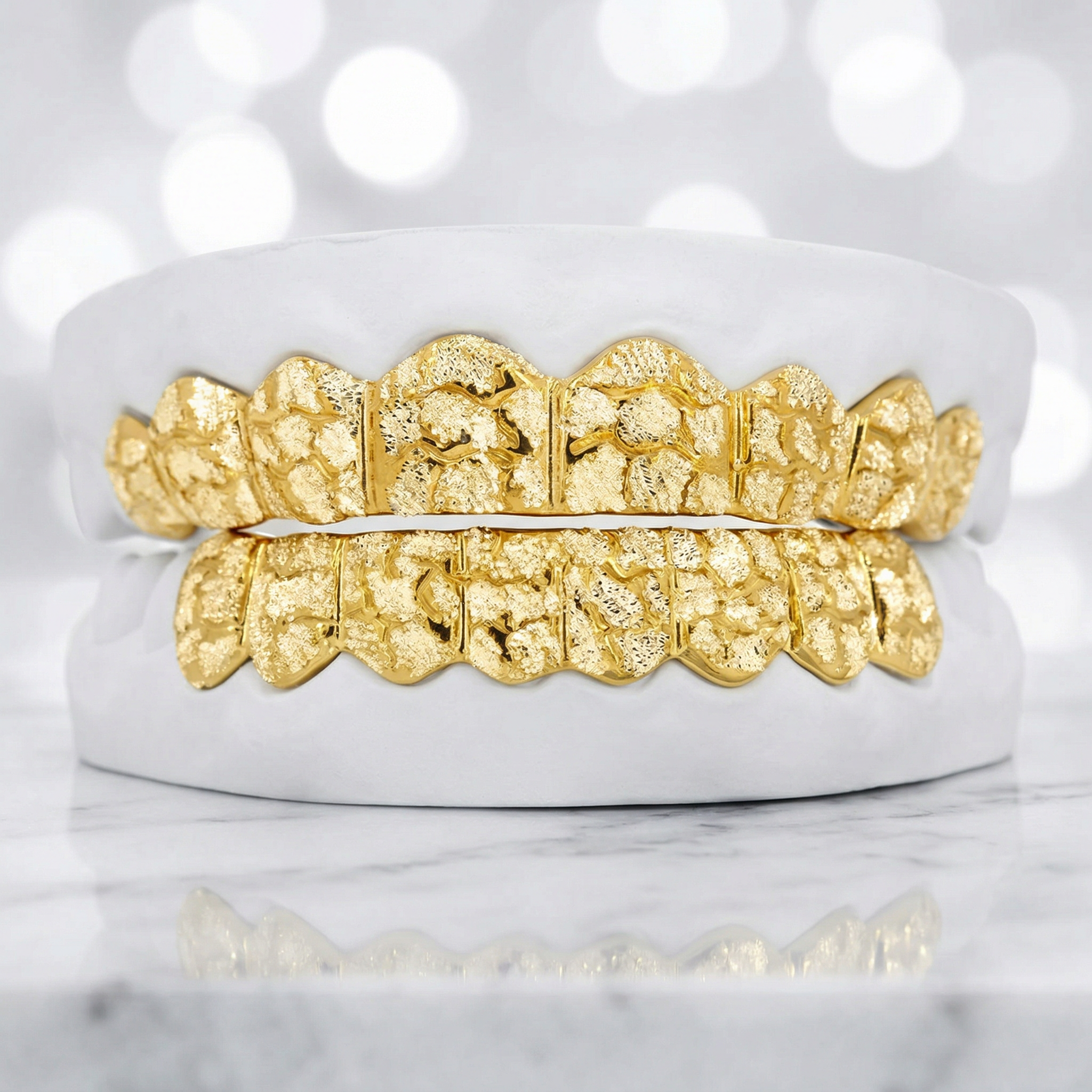 JDTK- 3008A- 16 Teeth Diamond Dust With Deep Nugget Cuts Grillz