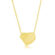 Sterling Silver, Polished Heart Necklace - Gold Plated - Johnny Dang & Co