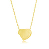 Sterling Silver, Polished Heart Necklace - Gold Plated - Johnny Dang & Co