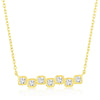 Sterling Silver, Square Bezel-Set CZ Bar Necklace - Gold Plated - Johnny Dang & Co