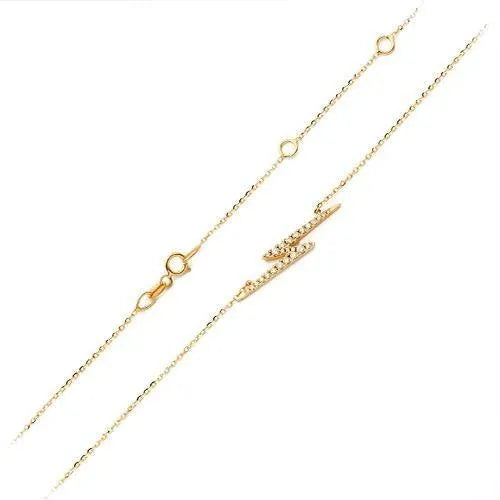 14KY 0.20CTW DIAMOND NECKLACE - FLAT HORIZONAL LIG - Johnny Dang & Co