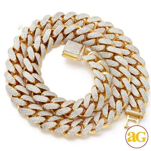 10KY 37.01CTW DIAMOND SOLID MIAMI CUBAN CHAIN - DI - Johnny Dang & Co