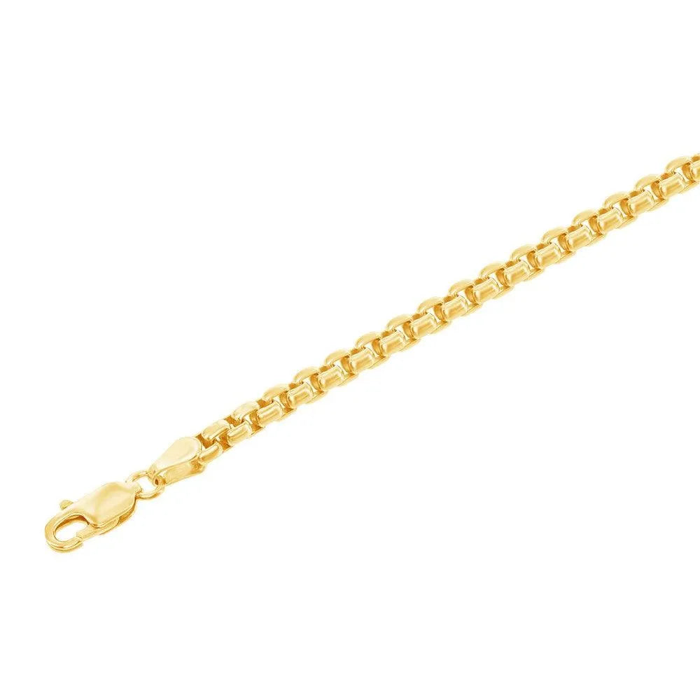 10K Yellow Gold 2.5mm Venetian Round Box Chain 18", 20", 22", 24" - Johnny Dang & Co