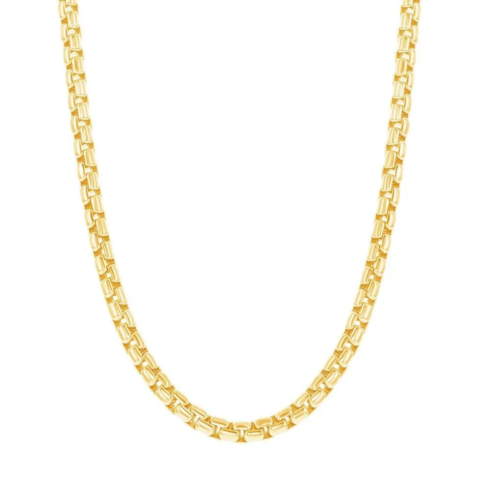 10K Yellow Gold 2.5mm Venetian Round Box Chain 18", 20", 22", 24" - Johnny Dang & Co