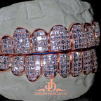JDWR-2026-13 Flawless "King Carre Cut" Invisible Set Grillz Rose Gold (Pullout)