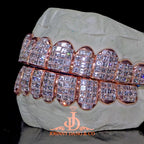 JDWR-2026-13 Flawless "King Carre Cut" Invisible Set Grillz Rose Gold (Pullout)