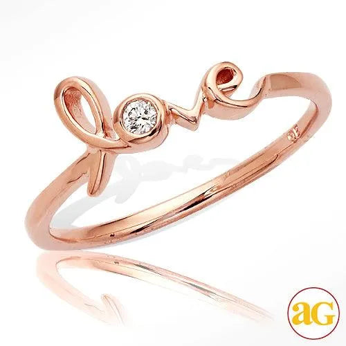 18KR 0.05CTW DIAMOND DESIGNER 'LOVE' RING - Johnny Dang & Co