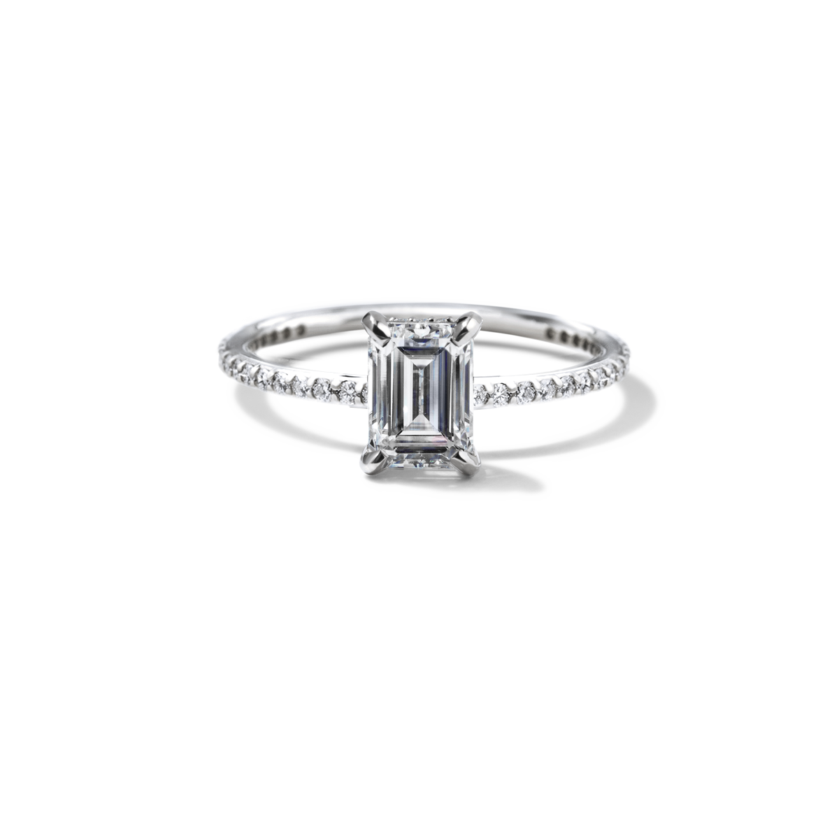 Solitaire Pave Engagement Ring