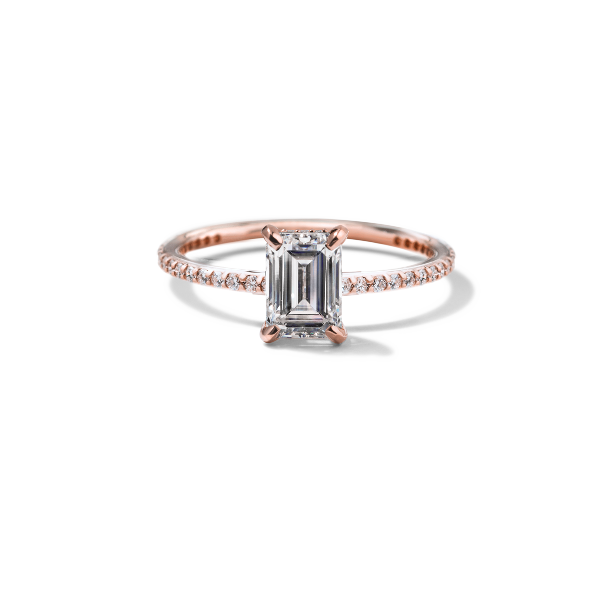 Solitaire Pave Engagement Ring