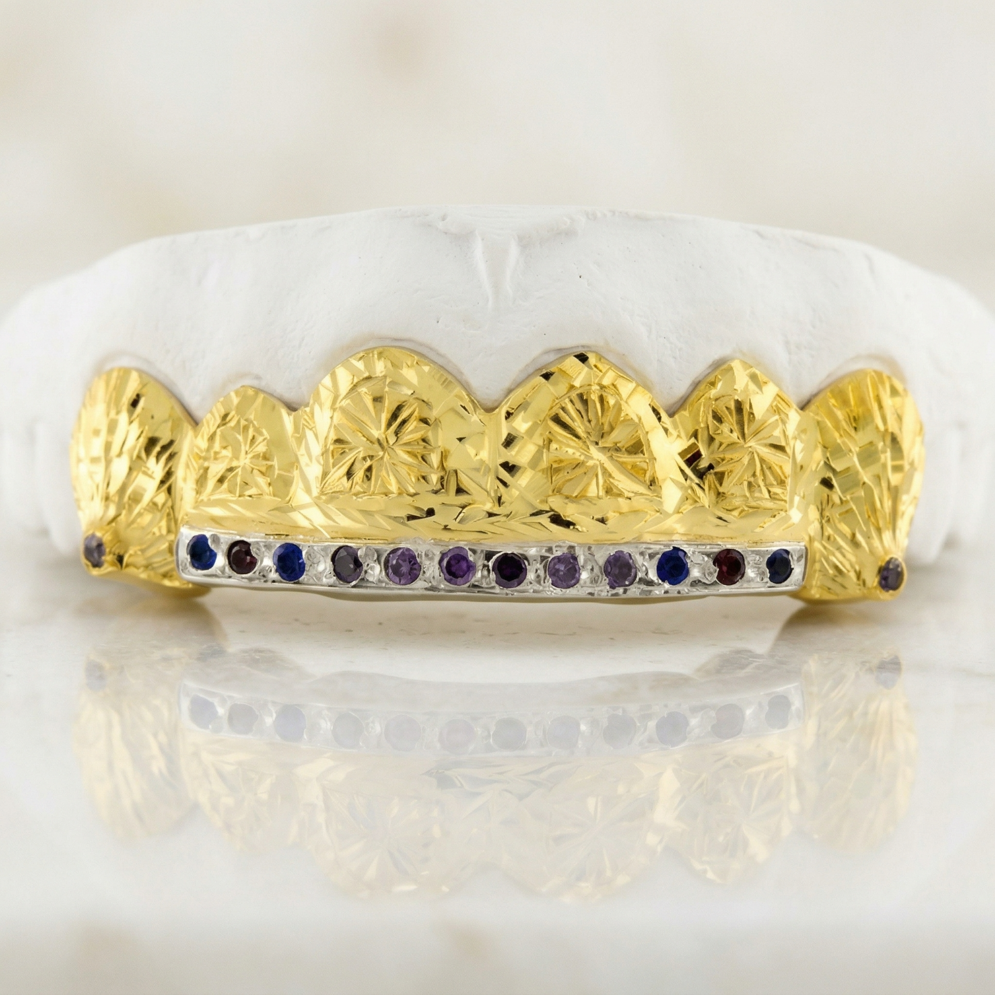 S161602-2 8 PIECE GEMSTONE GRILL WITH DIAMOND CUTS