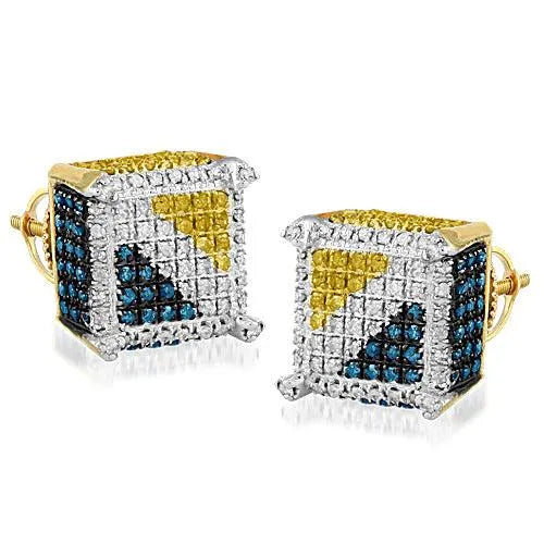 YS 0.65CTW BLUE DIAMOND DICE EARRINGS - Johnny Dang & Co