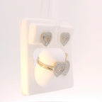 Valentines Day Special 3 Piece Diamond Pendant, Ring And Earring Set