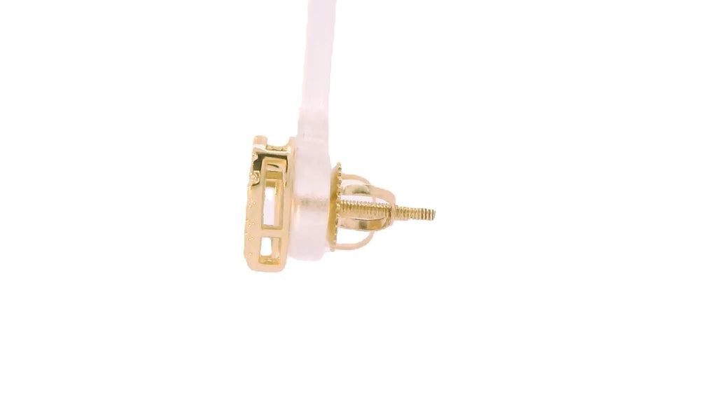 10K Yellow Gold Diamond Heart Earrings