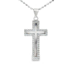 Silver Sleek Iced out Cross
