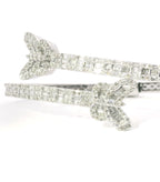 10K White Gold Diamond Butterfly Bangle