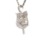 Silver CZ Rose Pendant