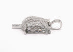 Silver CZ Rose Pendant